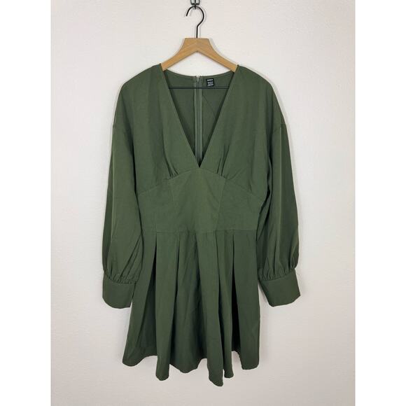 Shein Green Long Sleeve Mini Dress XL - Picture 1 of 7